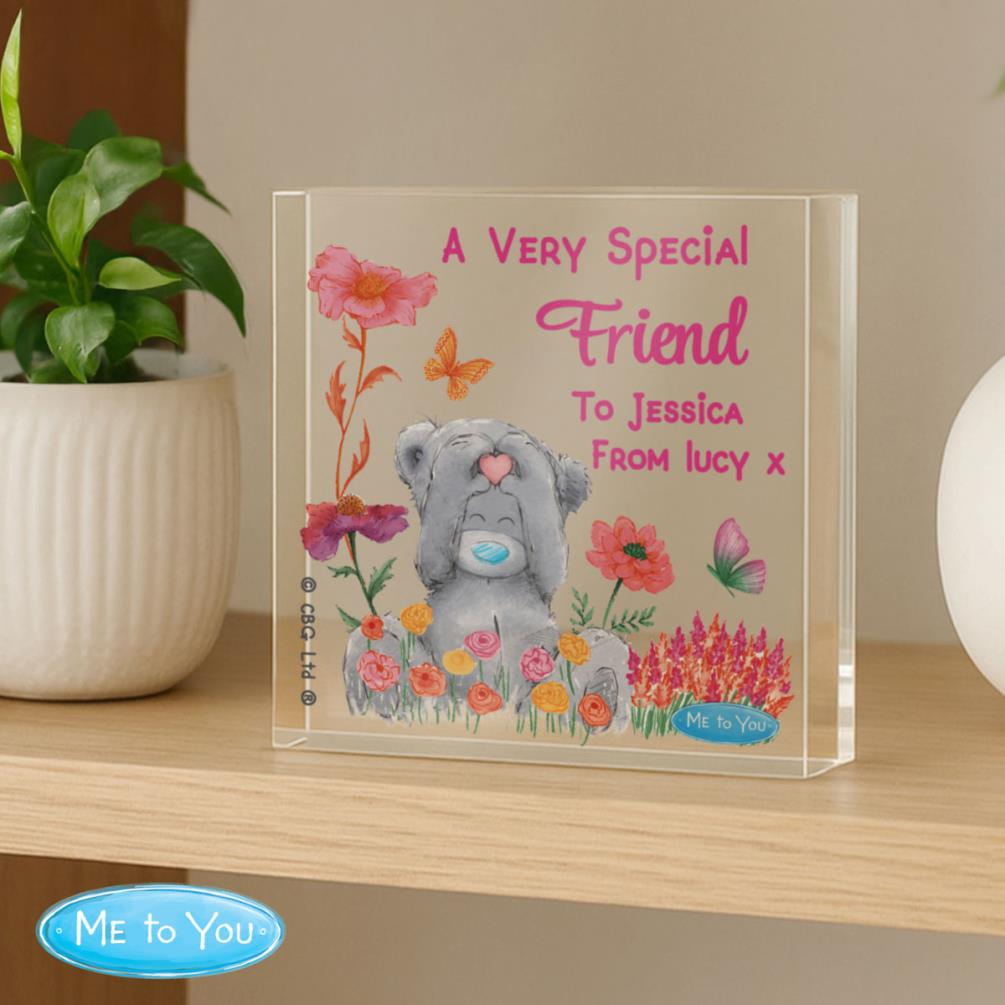 Personalised Me to You Flowery Large Crystal Block Extra Image 1